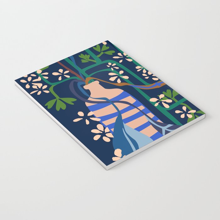 Strainge Clover blossoms in a vase dark blue Notebook Gallery Image 3