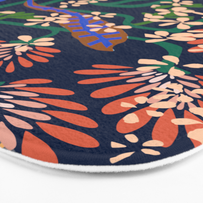 Strainge Clover blossoms in a vase dark blue Bath Mat Gallery Image 3