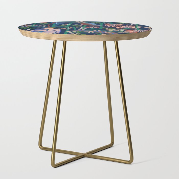 Strainge Clover blossoms in a vase dark blue Side Table Gallery Image 1