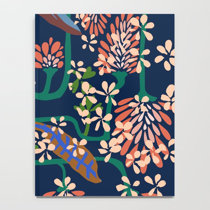 Strainge Clover blossoms in a vase dark blue Notebook Gallery Image 4