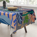 Strainge Clover blossoms in a vase dark blue Tablecloth Gallery Image 3