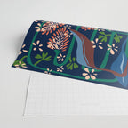 Strainge Clover blossoms in a vase dark blue Wrapping Paper Gallery Image 2