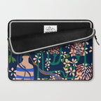 Strainge Clover blossoms in a vase dark blue Laptop Sleeve Gallery Image 2