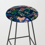 Strainge Clover blossoms in a vase dark blue Stool Gallery Image 2