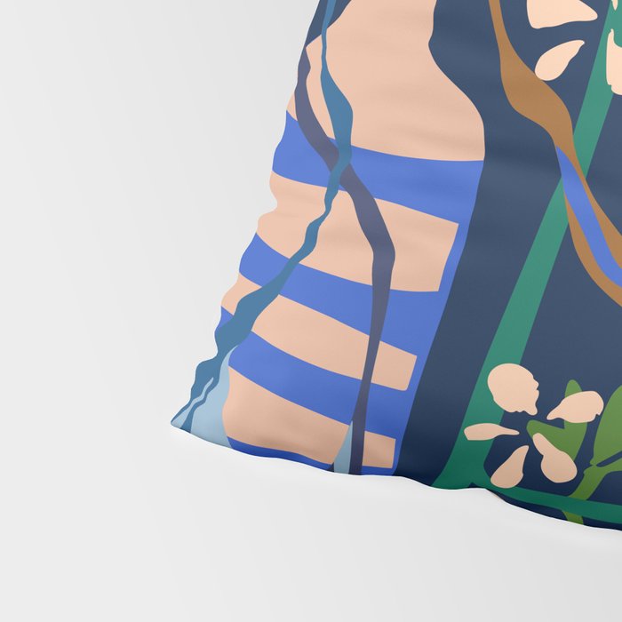 Strainge Clover blossoms in a vase dark blue Pillow Sham Gallery Image 4