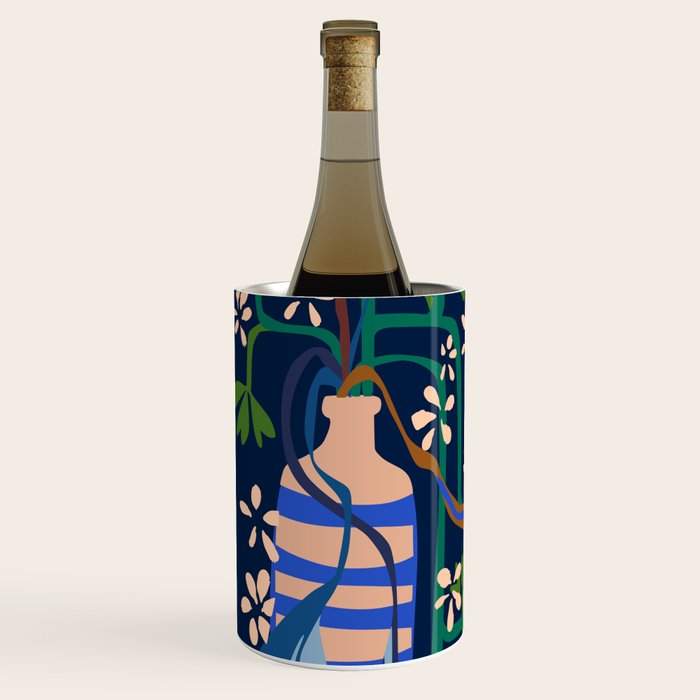 Strainge Clover blossoms in a vase dark blue Wine Chiller Gallery Image 2