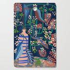 Strainge Clover blossoms in a vase dark blue Cutting Board Gallery Image 1
