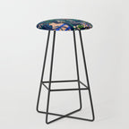 Strainge Clover blossoms in a vase dark blue Stool Gallery Image 1