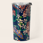 Strainge Clover blossoms in a vase dark blue Travel Mug Gallery Image 2