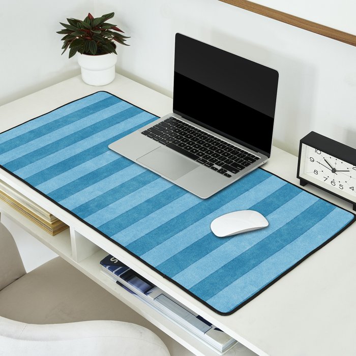 STRIPES - 004 - blue Desk Mat Gallery Image 2