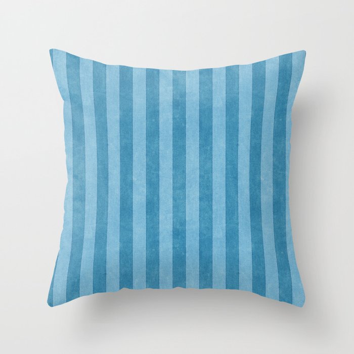 STRIPES - 004 - blue Throw Pillow Gallery Image 1