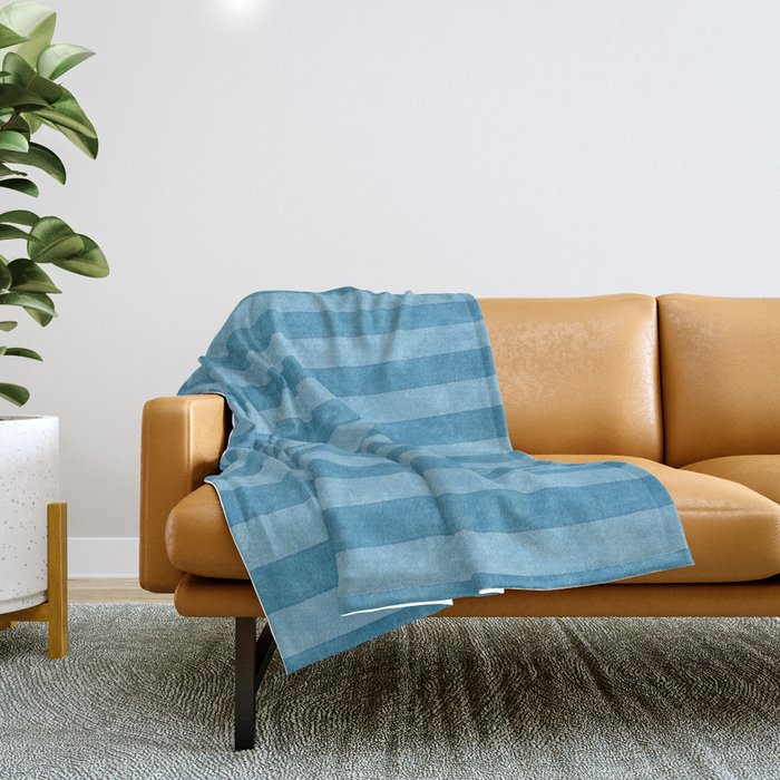 STRIPES - 004 - blue Throw Blanket Gallery Image 1