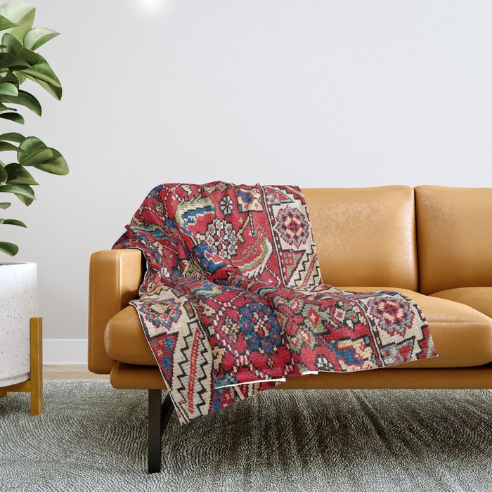Qashqaâi Vagireh Fars Southwest Persian Sampler Print Throw Blanket Gallery Image 1