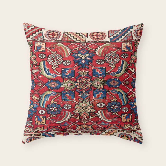Qashqaâi Vagireh Fars Southwest Persian Sampler Print Throw Pillow Gallery Image 6