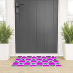 Elegant Vibrant Checkerboard Pattern - Perfect for Winter and Holiday Themes Welcome Mat Gallery Image 3