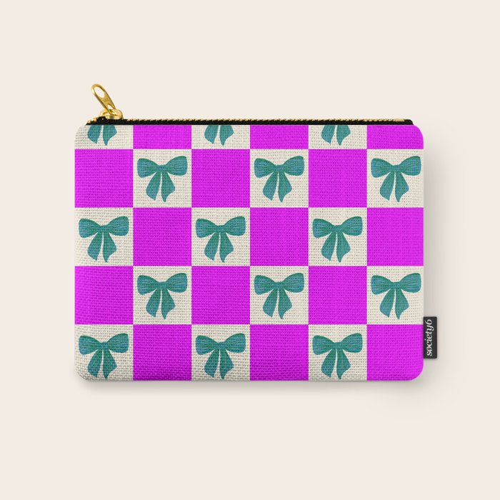 Elegant Vibrant Checkerboard Pattern - Perfect for Winter and Holiday Themes Carry All Pouch Gallery Image 1