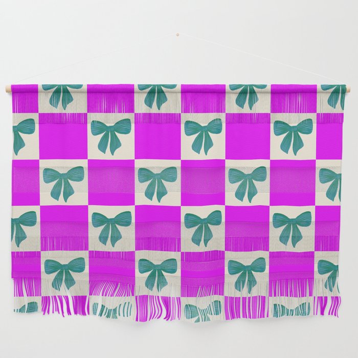 Elegant Vibrant Checkerboard Pattern - Perfect for Winter and Holiday Themes Wall Hanging Gallery Image 1