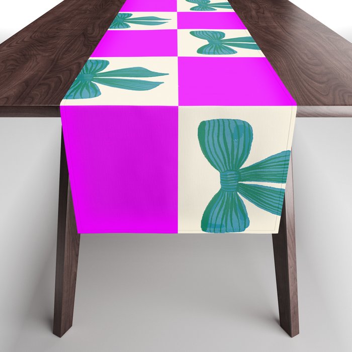 Elegant Vibrant Checkerboard Pattern - Perfect for Winter and Holiday Themes Table Runner Gallery Image 1