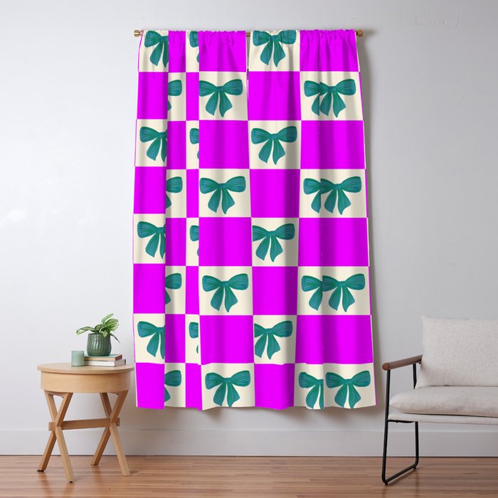 Elegant Vibrant Checkerboard Pattern - Perfect for Winter and Holiday Themes Window Curtain Gallery Image 5
