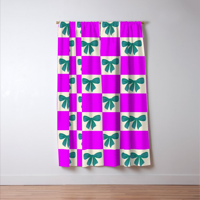 Elegant Vibrant Checkerboard Pattern - Perfect for Winter and Holiday Themes Window Curtain Gallery Image 3