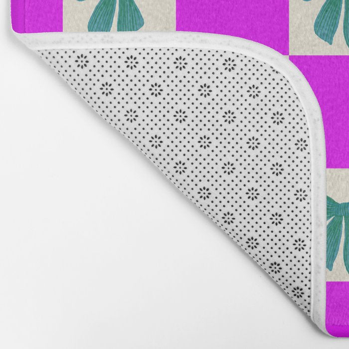 Elegant Vibrant Checkerboard Pattern - Perfect for Winter and Holiday Themes Bath Mat Gallery Image 2