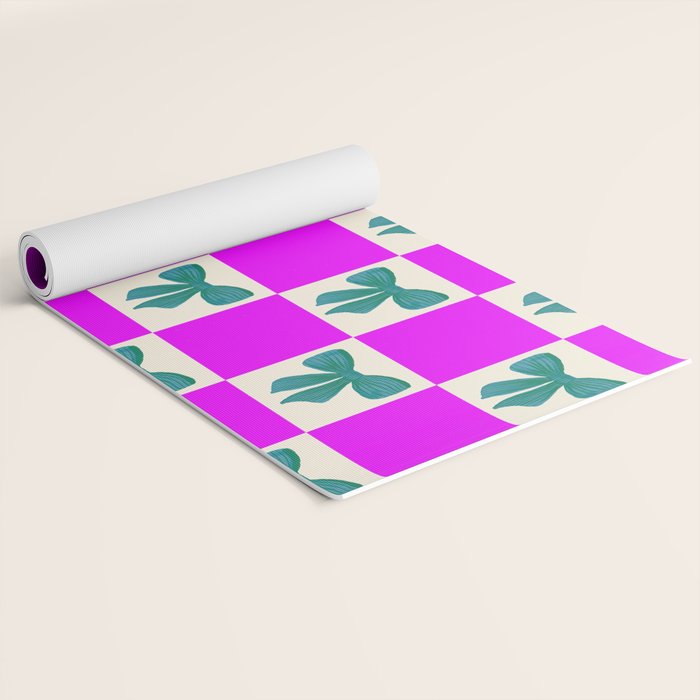 Elegant Vibrant Checkerboard Pattern - Perfect for Winter and Holiday Themes Yoga Mat Gallery Image 2