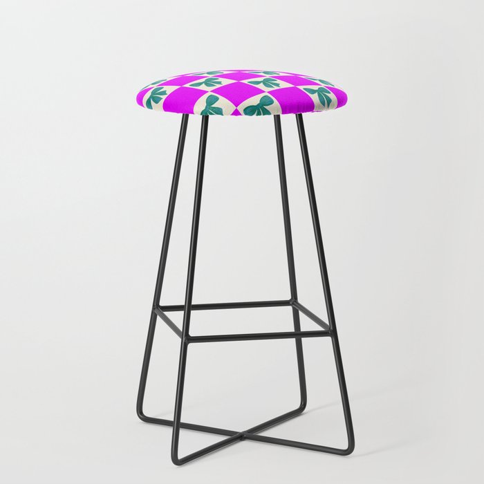Elegant Vibrant Checkerboard Pattern - Perfect for Winter and Holiday Themes Stool Gallery Image 1