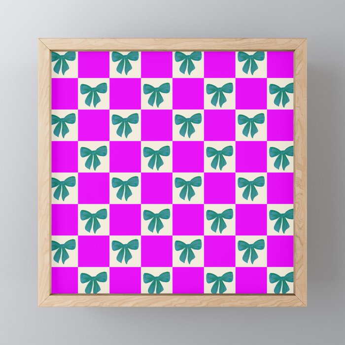 Elegant Vibrant Checkerboard Pattern - Perfect for Winter and Holiday Themes Mini Art Print Gallery Image 1
