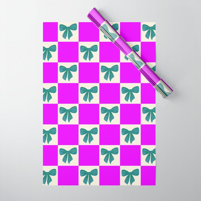 Elegant Vibrant Checkerboard Pattern - Perfect for Winter and Holiday Themes Wrapping Paper Gallery Image 1