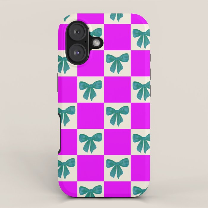 Elegant Vibrant Checkerboard Pattern - Perfect for Winter and Holiday Themes iPhone Case Gallery Image 1
