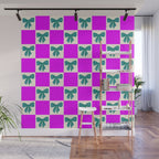 Elegant Vibrant Checkerboard Pattern - Perfect for Winter and Holiday Themes Wall Mural Gallery Image 1