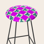 Elegant Vibrant Checkerboard Pattern - Perfect for Winter and Holiday Themes Stool Gallery Image 2