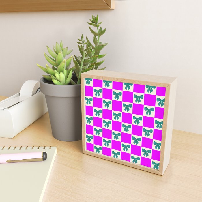 Elegant Vibrant Checkerboard Pattern - Perfect for Winter and Holiday Themes Mini Art Print Gallery Image 2