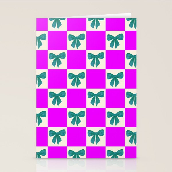 Elegant Vibrant Checkerboard Pattern - Perfect for Winter and Holiday Themes Stationery Card Gallery Image 1