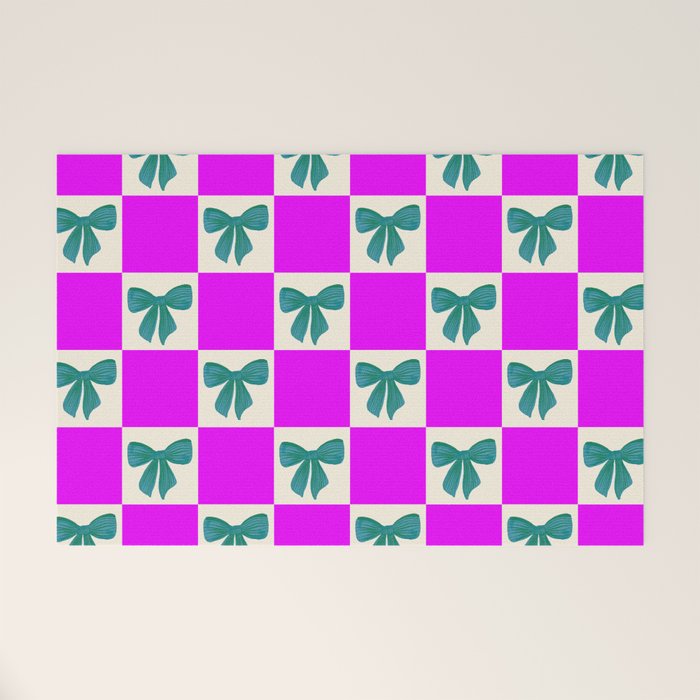 Elegant Vibrant Checkerboard Pattern - Perfect for Winter and Holiday Themes Welcome Mat Gallery Image 1