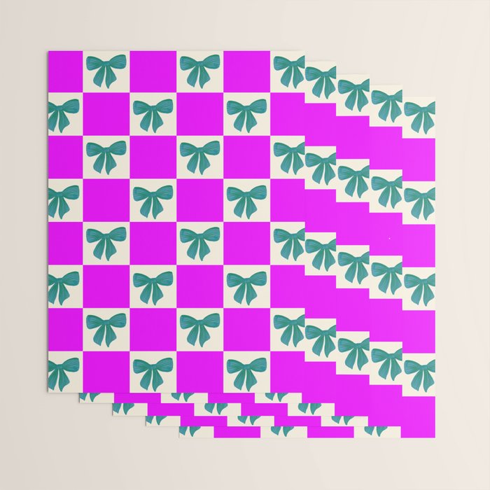 Elegant Vibrant Checkerboard Pattern - Perfect for Winter and Holiday Themes Wrapping Paper Gallery Image 3