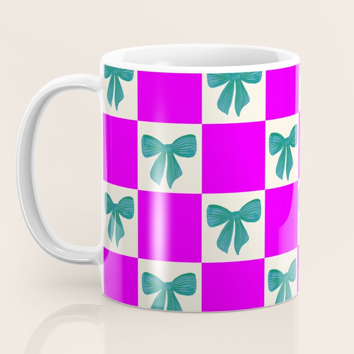 Elegant Vibrant Checkerboard Pattern - Perfect for Winter and Holiday Themes Coffee Mug Gallery Image 3
