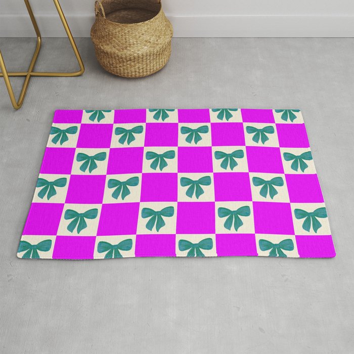 Elegant Vibrant Checkerboard Pattern - Perfect for Winter and Holiday Themes Rug Gallery Image 1