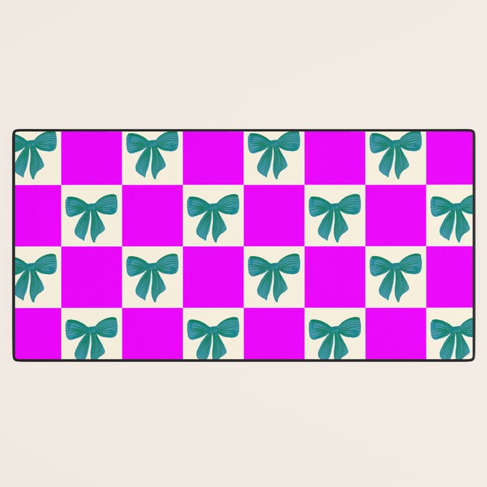 Elegant Vibrant Checkerboard Pattern - Perfect for Winter and Holiday Themes Desk Mat Gallery Image 3