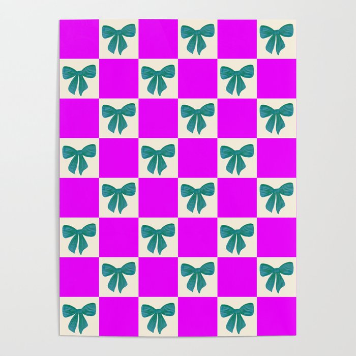 Elegant Vibrant Checkerboard Pattern - Perfect for Winter and Holiday Themes Poster Gallery Image 4