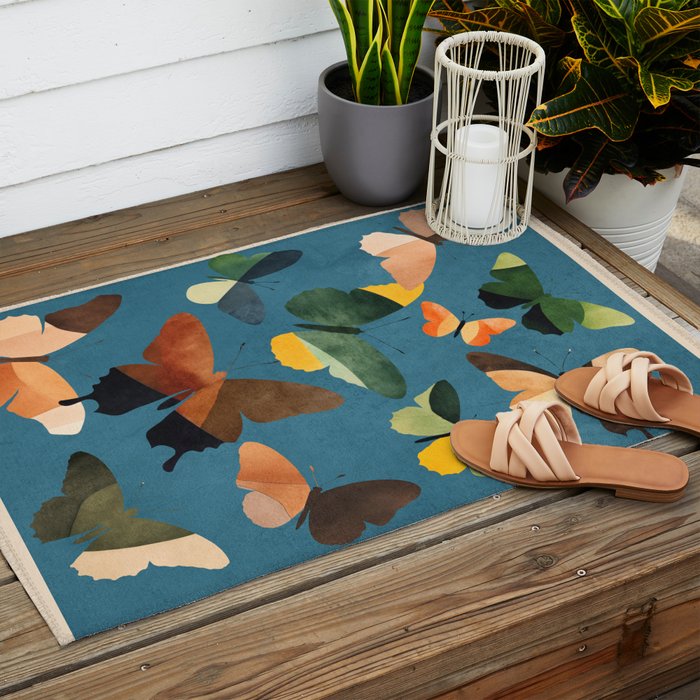 Beautiful Butterflies 4 Outdoor Rug Gallery Image 2