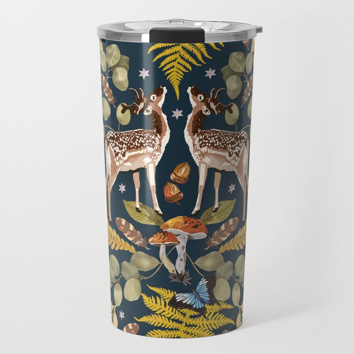 Deer Reflection at Night A Travel Mug Gallery Image 1