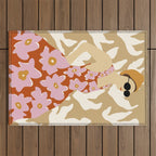 Floral fashion women style  Outdoor Rug Gallery Image 1