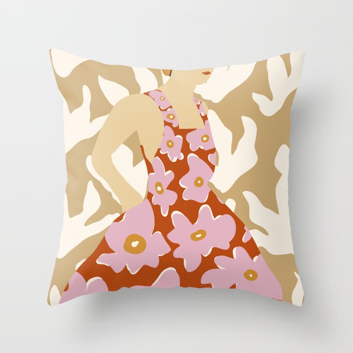 Floral fashion women style  Throw Pillow Gallery Image 6