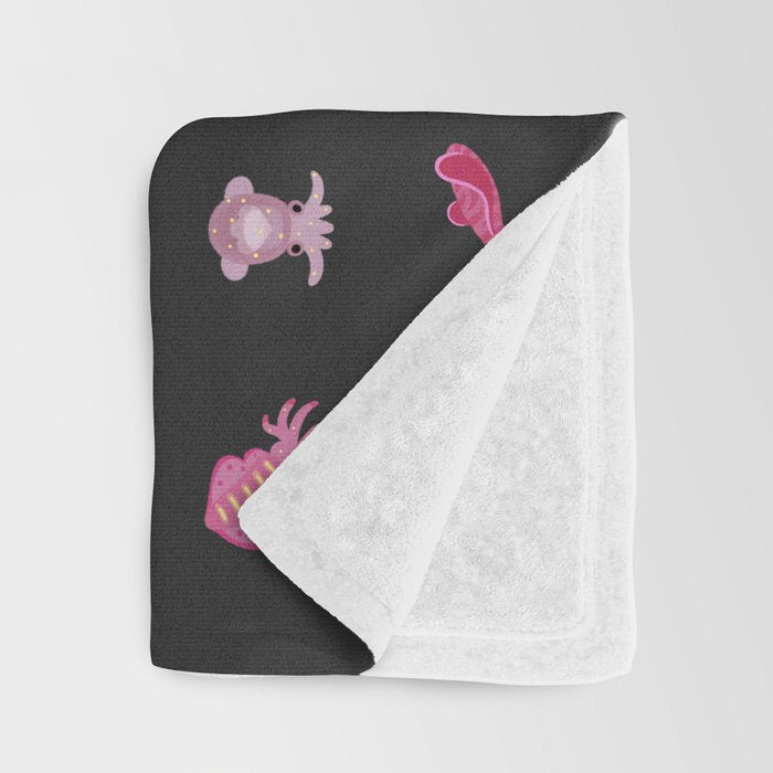 Squids - black Throw Blanket Gallery Image 3