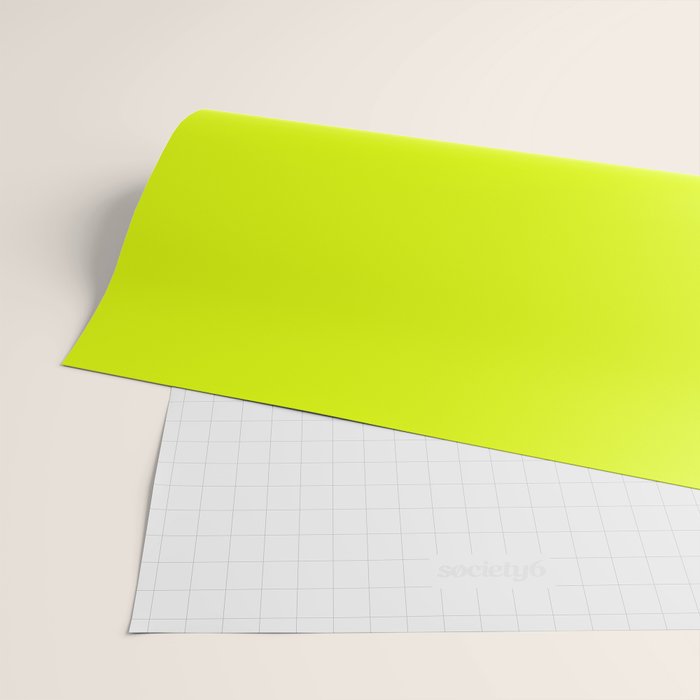 Bright Chartreuse Yellow Solid Color Wrapping Paper Gallery Image 2
