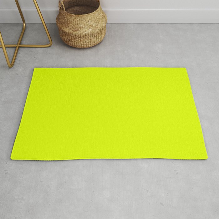 Bright Chartreuse Yellow Solid Color Rug Gallery Image 1