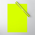 Bright Chartreuse Yellow Solid Color Wrapping Paper Gallery Image 1