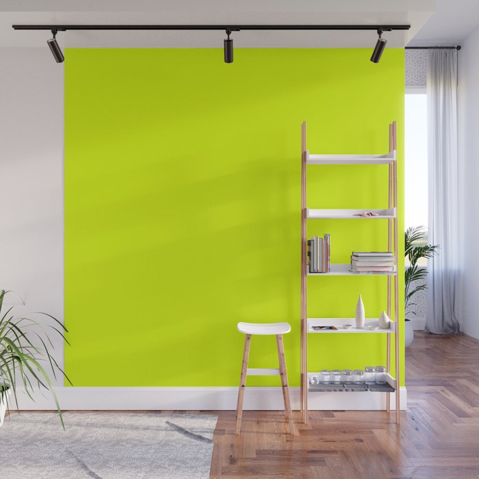 Bright Chartreuse Yellow Solid Color Wall Mural Gallery Image 1