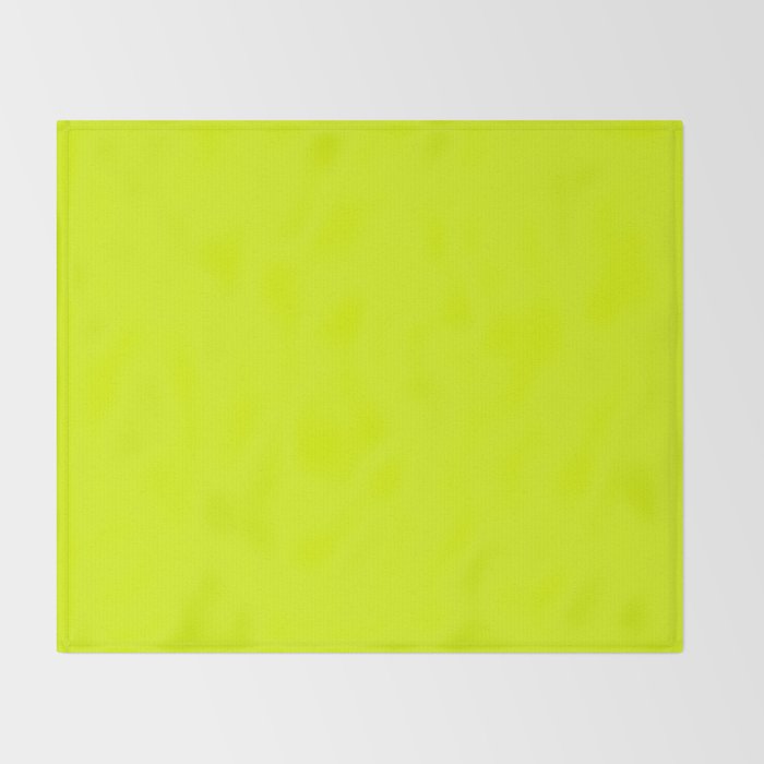 Bright Chartreuse Yellow Solid Color Throw Blanket Gallery Image 2